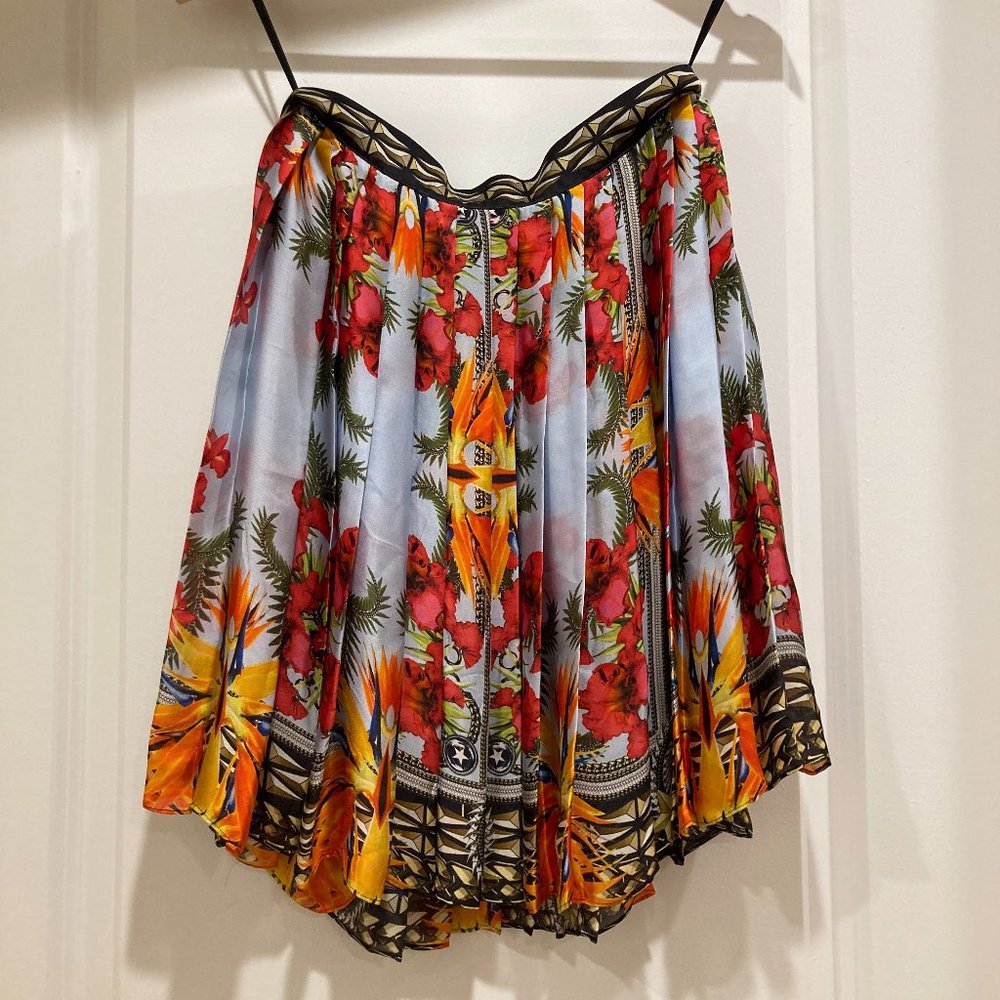Multicolor Givenchy Pleated Silk Skirt